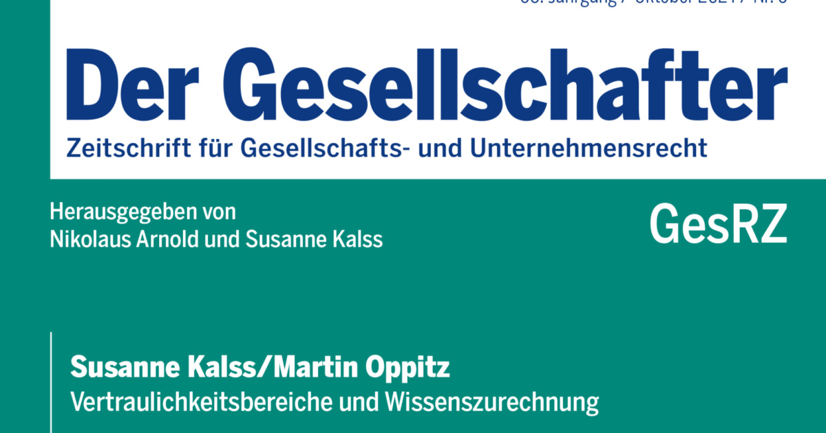 Vertraulichkeitsbereiche und Wissenszurechnung 