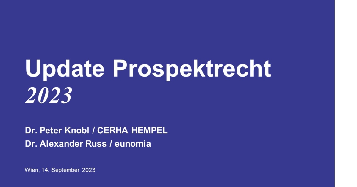 ARS Seminar "Update Prospektrecht 2023" 